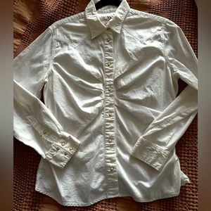 Giddy Up! Elegant White Women's Top, Medium